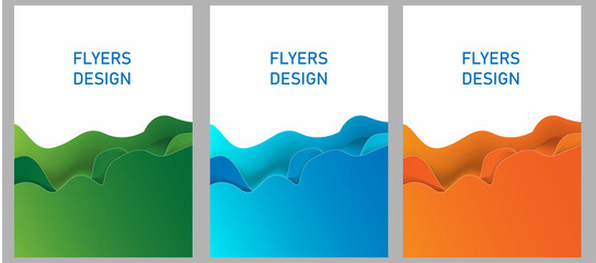 Template vector design for Brochure, AnnualReport, Magazine, Poster, Corporate Presentation, Portfolio, Flyer, infographic, layout modern with blue, green and orange colors. Set of vector background. 