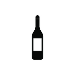 Wine bottle icon vector png isolated on white background.