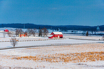 Winter Landscape at Gettysburg , Pennsylvania USA