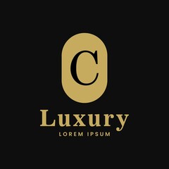 simple alphabet logo luxury concept with ellipse combination