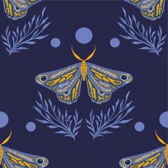 Seamless vector pattern with butterflies.