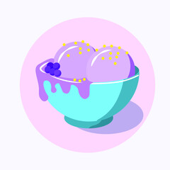 illustration of a bowl with ice