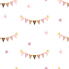 Seamless vector pattern with a garland saying BREATHE