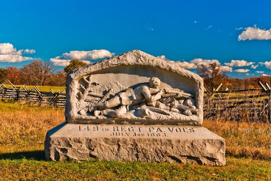 149th Pennsylvania Volunteers Regiment Monument, Gettysburg National Military Park, Pennsylvania USA