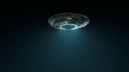 flying saucer in the black sky 