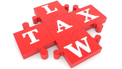 Puzzle with tax law concept