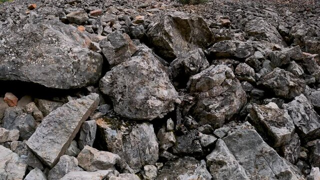 Large and small rocks in the mountains of Tashkent region