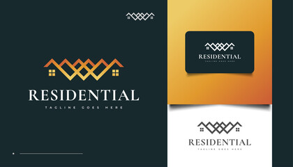 Abstract Real Estate Logo Design with Initial Letter W Concept