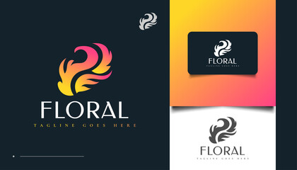 Burning Leaf Logo Design in Colorful Gradient