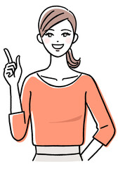 説明する若い女性