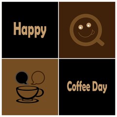 Vector illustration of Happy Coffee Day.