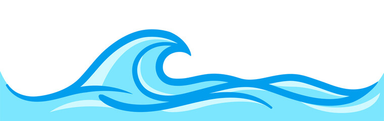Naklejka premium water waves ocean graphic symbol, light blue color, water ripples light blue, ocean sea surface for banner background, aqua flowing graphic
