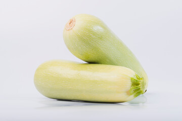 Zucchini on a white isolated background. 