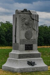 Fototapeta premium Monument to the 121st Pennsylvania Volunteer Infantry Regiment, Seminary Ridge, Gettysburg National Military Park, Pennsylvania USA