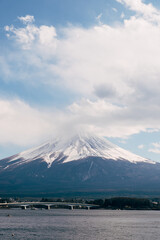 Fuji mountain and big white cloud, Japan