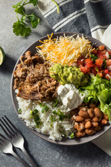 Healthy Homemade Mexican Carnitas Burrito Bowl