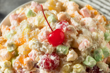 Sweet Colorful Marshmallow Ambrosia Salad