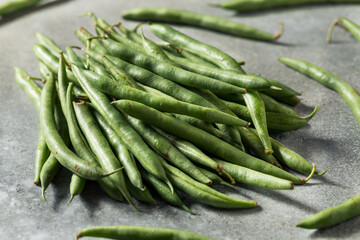 Healthy Organic Raw French Green Beans