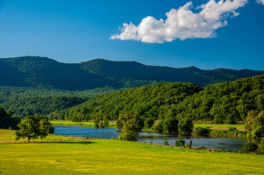 The Shenandoah River Valley On A Beautiful Summer Day, Virginia USA