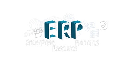ERP vector concept pixel style illustration isolated