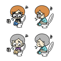 泌尿器系に問題がある人のイラスト