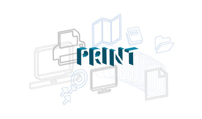 print vector abstract concept word design symbol cloud