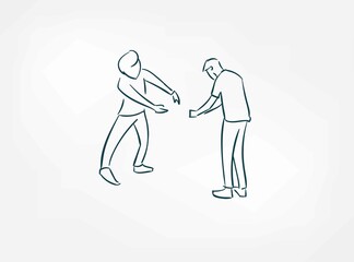 Obraz premium work people isolated doodle simple vector set isolated