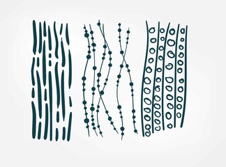 strip abstcact vector design elements nature type isolated doodle set sketch