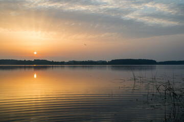 sunset over the lake