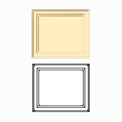 Vector illustration of two decorative frames in yellow black and white