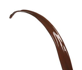 Splash of hot chocolate on white background