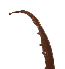 Splash of hot chocolate on white background