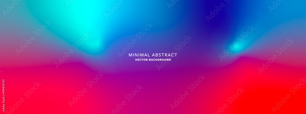 Wall mural blue and red gradient background with blurry design, clean and colourful holographic pattern, vector