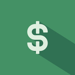 Flat Dollar Money Symbol.