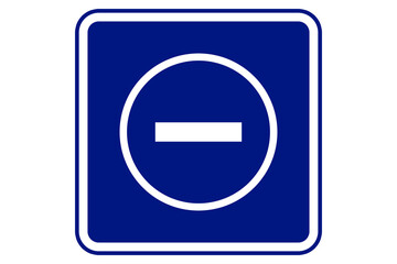 illustration of minus symbol on blue background
