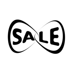 Sale inscription isolated on white background. Discount shopping concept. Vector.
