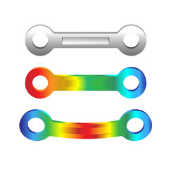 Finite element analysis of mechanical parts, Von mises stress, Vector illustration eps.10