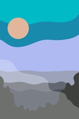 abstract illustration of a landscape, flat style