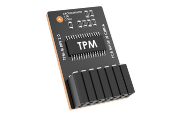 Trusted Platform Module, TPM. 3D rendering
