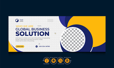 Corporate business agency web banner digital marketing agency social media facebook cover photo design with creative shape template - obrazy, fototapety, plakaty