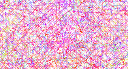 Colorful chaotic lines background. Hand drawn lines. Tangled chaotic pattern. Vector illustration.