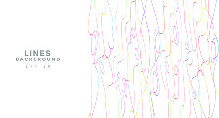 Fototapeta premium Colorful chaotic lines background. Hand drawn lines. Tangled chaotic pattern. Vector illustration.