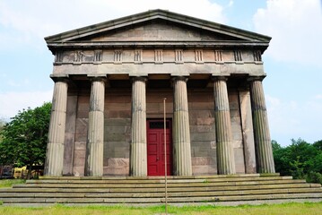 The Oratory building was built in 1829 in the form of a Greek Doric temple, located north of Liverpool Anglican Cathedral in Merseyside, England