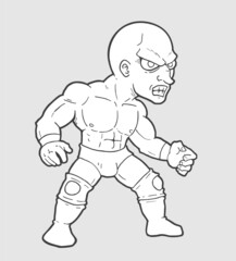 Design of wrestler illustration
