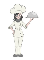 Woman chef draw