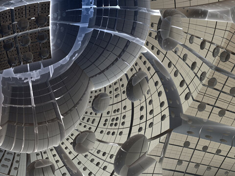 Closeup of a gray surface with an abstract circuit pattern