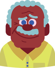 portrait icon of a happy old black man in vector.