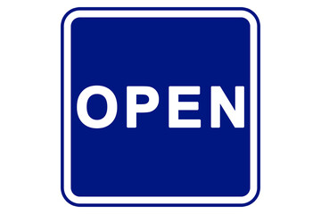 illustration of open word on blue background
