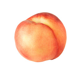 Peach whole white lebelle fresh close-up isolated on white background.