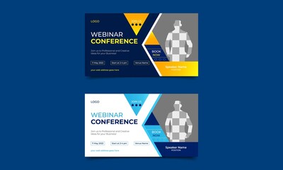 Business conference web banner or social media simple template invitation design.